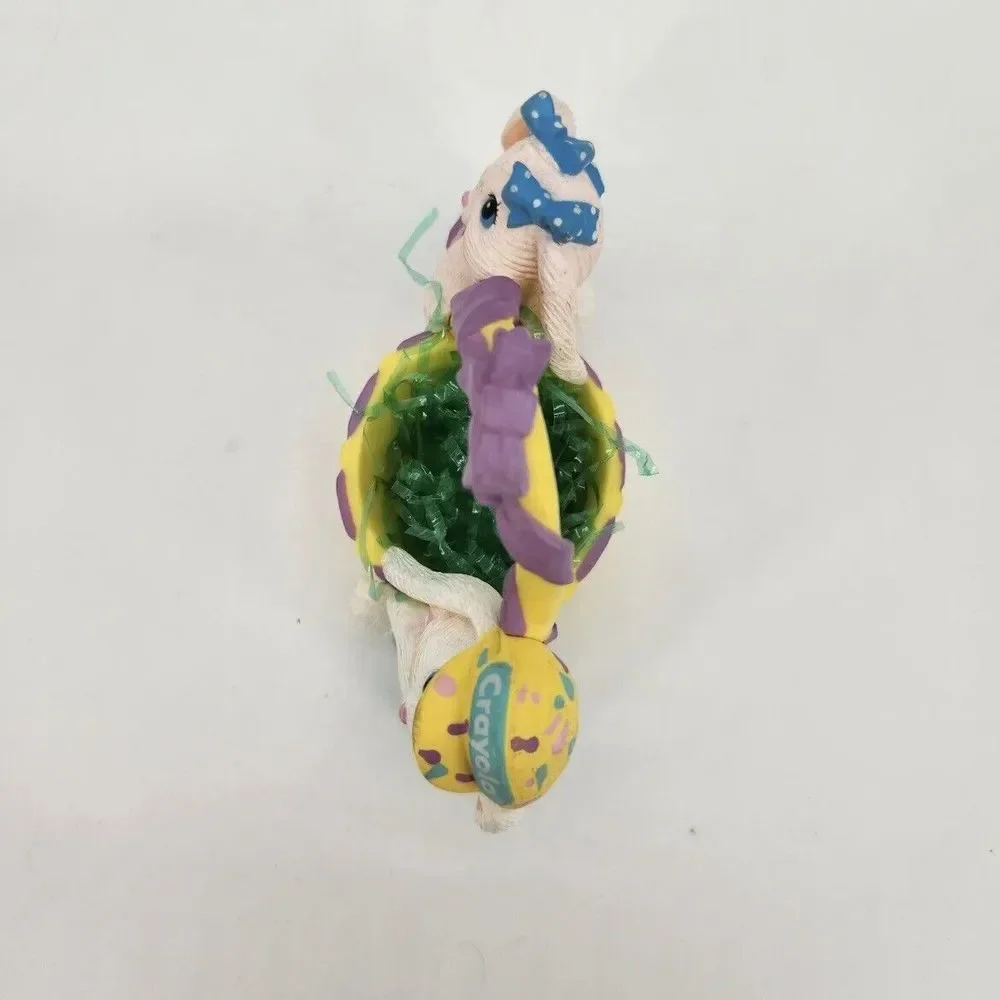 1991 NEW in Box Hallmark CRAYOLA BUNNY FIGURINE Boy Girl Bunny & Easter Basket